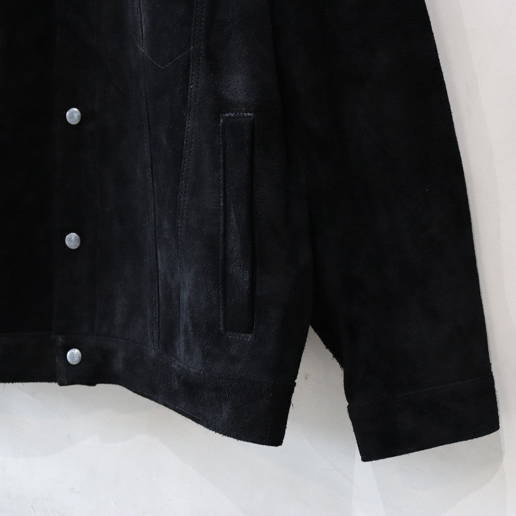 SUEDE LEATHER TRUCKER JACKET #BLACK [24FW-WMO-BL08]