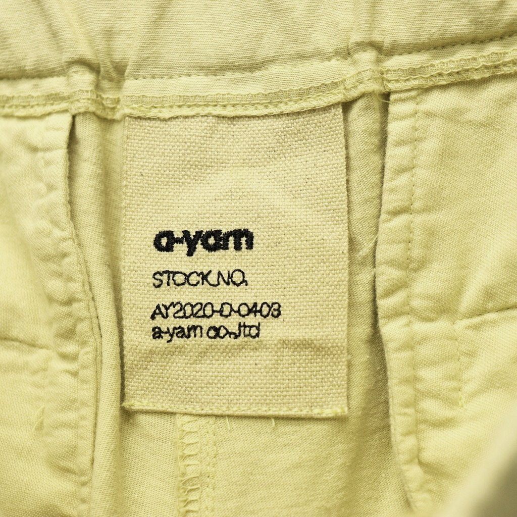 2TUCK WIDE CUT&SEW PANTS #L-YELLOW [AY-1027]