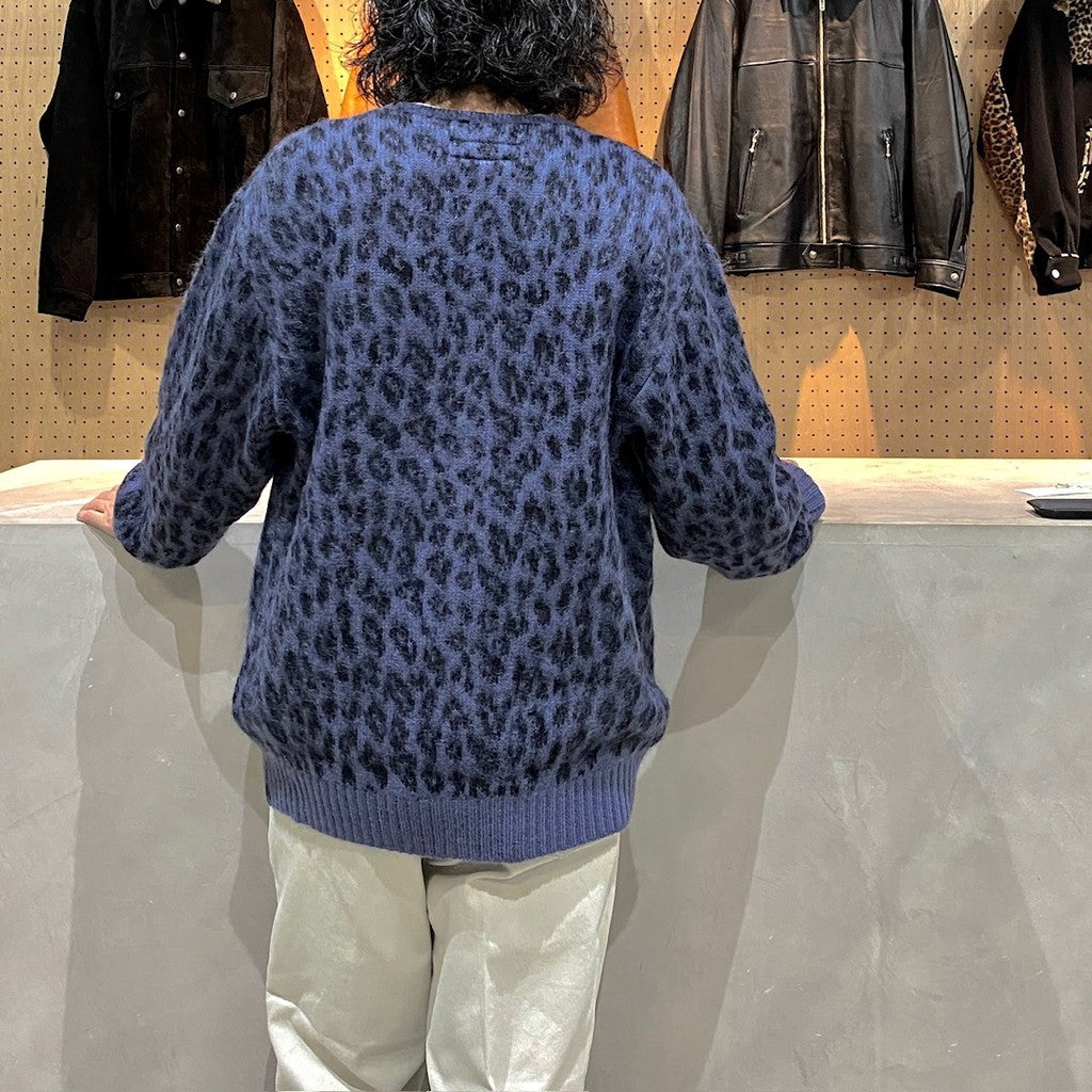 LEOPARD HEAVY MOHAIR CARDIGAN #PURPLE [24FW-WMK-KN10]