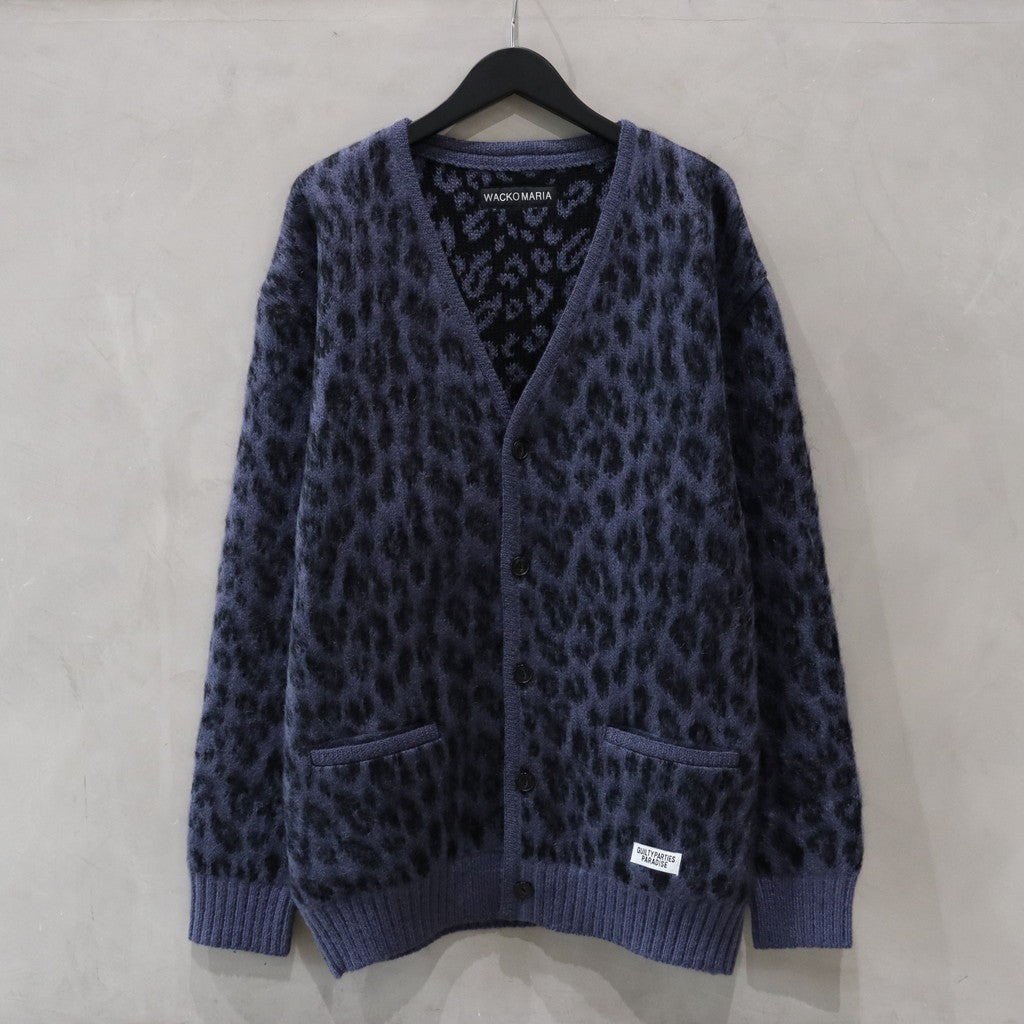 LEOPARD HEAVY MOHAIR CARDIGAN #PURPLE [24FW-WMK-KN10]