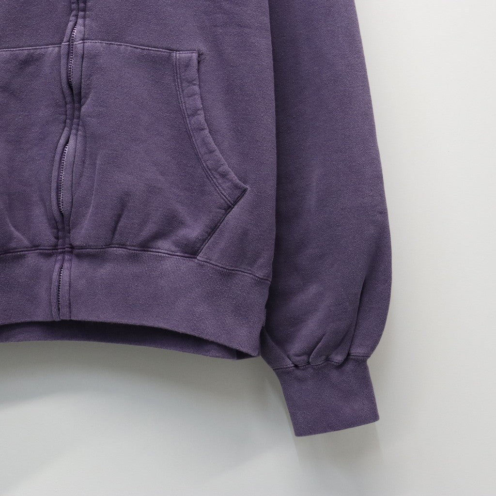 WASHED MIDDLE WEIGHT FULL ZIP HOODED SWEAT SHIRT #PURPLE [26SS-WMC-SS04]
