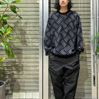 CHECKER PLATE MOHAIR SWEATER #BLACK [FW24-KN01]