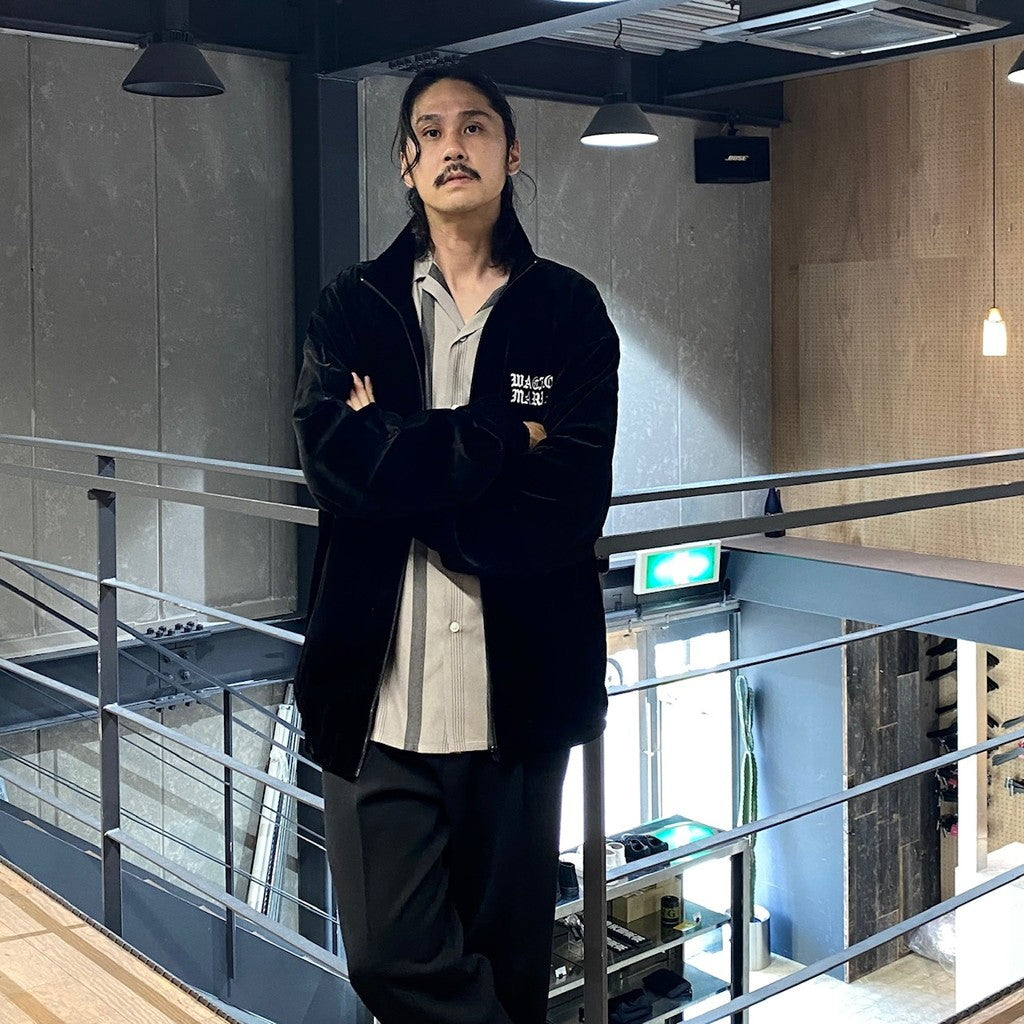VELVET TRACK JACKET ( TYPE-2 ) #BLACK [24FWE-WMO-TJ02]