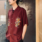 TIM LEHI | HAWAIIAN SHIRT S/S ( TYPE-1 ) #BURGUNDY [26SSE-WMS-HI01]