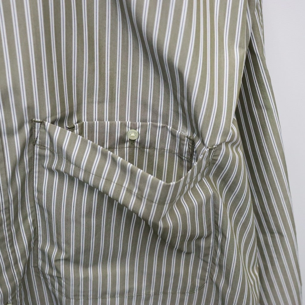 TECH REGULAR COLLAR SHIRT L/S STRIPE #LT.BROWN [BE-83026W]