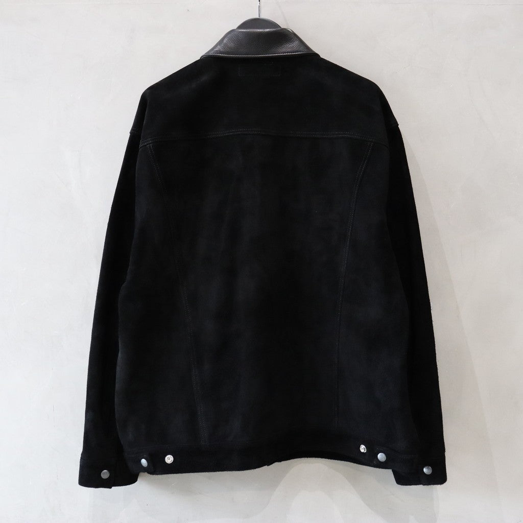 SUEDE LEATHER TRUCKER JACKET #BLACK [24FW-WMO-BL08]
