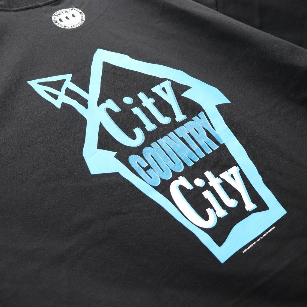 COTTON T-SHIRT_CITY HOUE #BLACK [CCC-261T007]