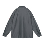 COTTON LINEN CASUAL SHIRT #CHARCOAL [CES27SH05]