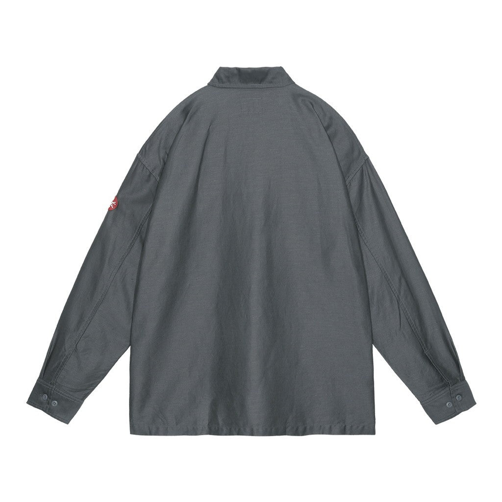 COTTON LINEN CASUAL SHIRT #CHARCOAL [CES27SH05]