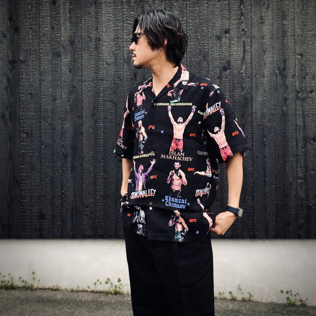 UFC | S/S HAWAIIAN SHIRT ( TYPE-1 ) #BLACK [UFC-WM-HI01]