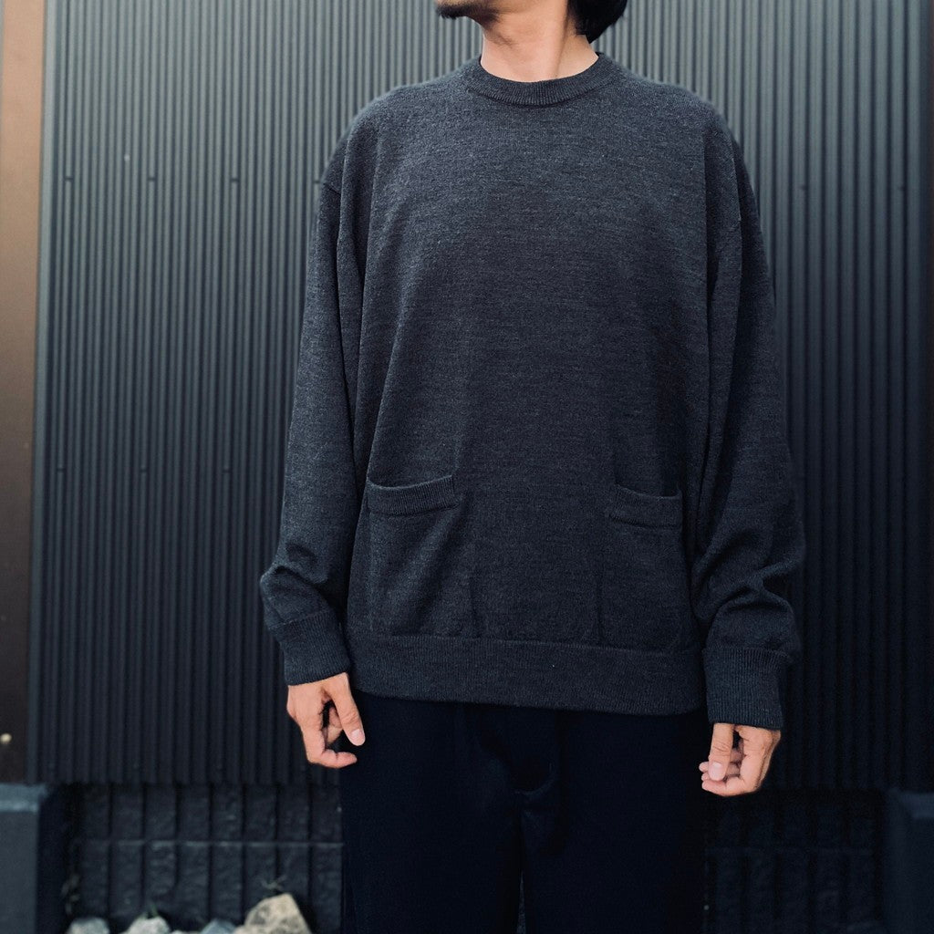 TECH KNIT CREW L/S Brewed Protein #CHARCOAL [BE-70026W]