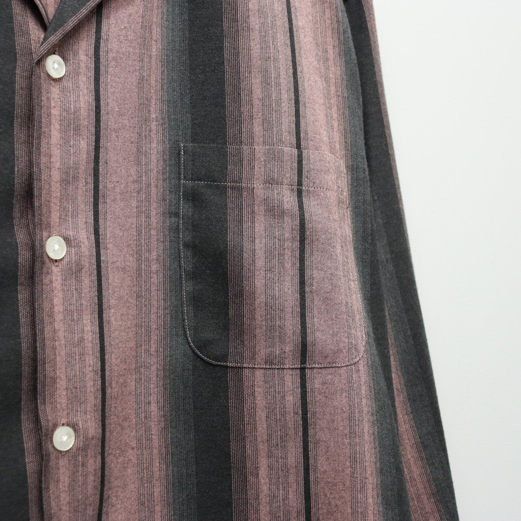 OMBRE STRIPED OPEN COLLAR SHIRT L/S #PINK [26SS-WMS-OC13