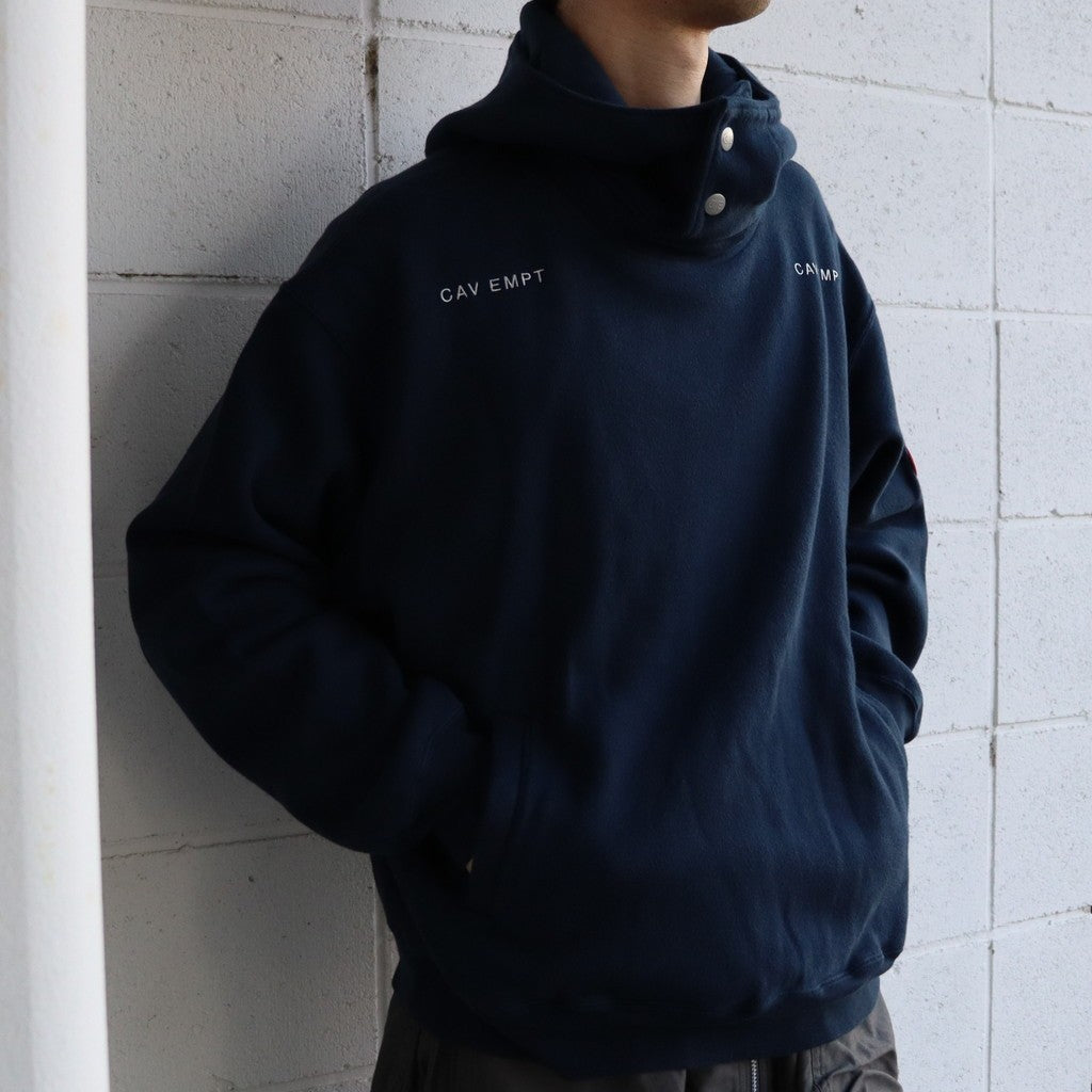 領口按扣雙層針織連帽衫 #海軍藍 [CES28CS17]