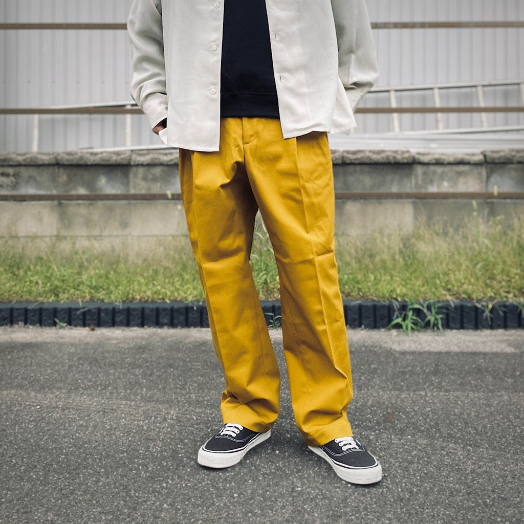 DOUBLE PLEATED CHINO TROUSERS ( TYPE-1 ) #YELLOW [25FW-WMP
