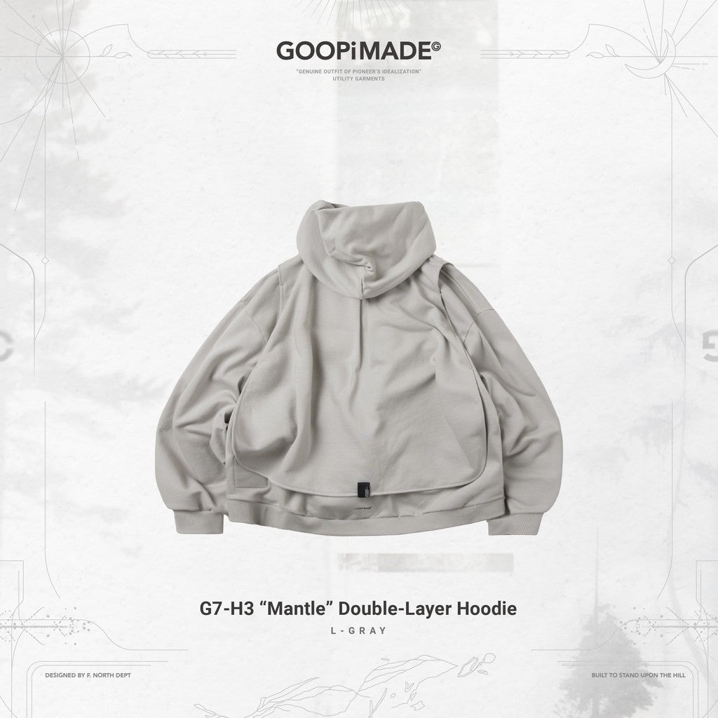 G7-H3 「Ｍantle」 Double-Layer Hoodie #L-GRAY [GOOPI-23AW-JAN-03]