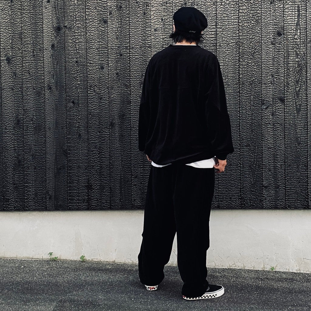 VELOUR L/S CREW #Black [FW26-SW03]
