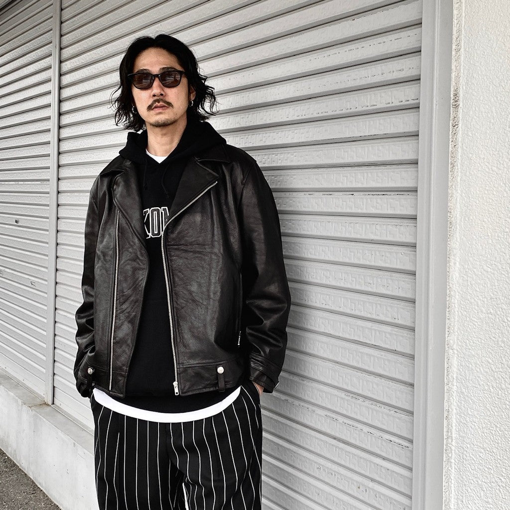 DOUBLE RIDERS LEATHER JACKET -TYPE 2- #BLACK [24SS-WMO-BL04]