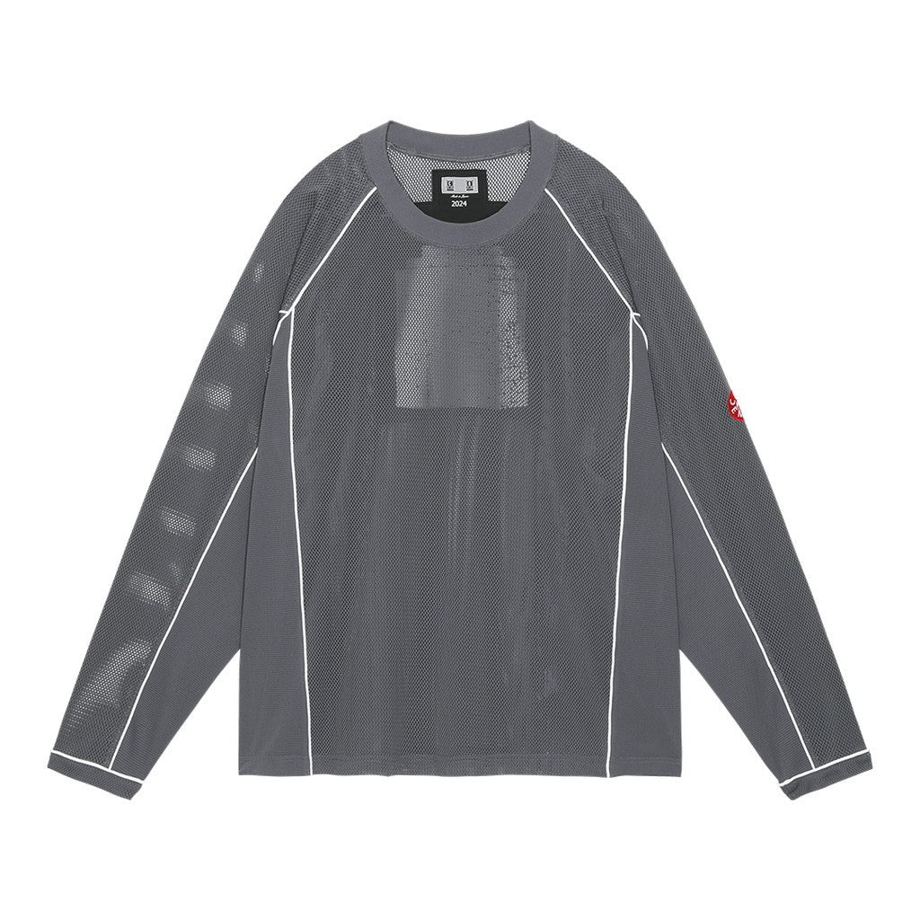 MESH RAGLAN COLOUR LONG SLEEVE T #GREY [CES25LT03]
