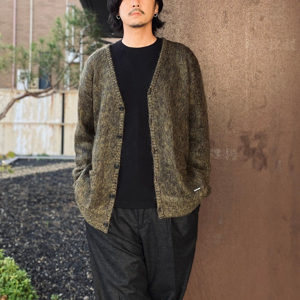 MIX MOHAIR CARDIGAN #KHAKI [26FW-WMK-KN04]