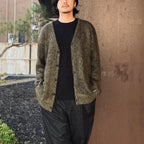 MIX MOHAIR CARDIGAN #KHAKI [26FW-WMK-KN04]