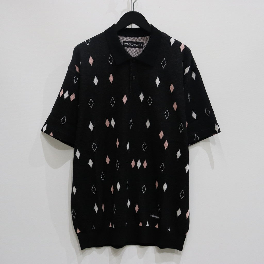 DIAMOND KNIT POLO SHIRT #BLACK [25SS-WMK-KN21]