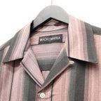 OMBRE STRIPED OPEN COLLAR SHIRT S/S #PINK [26SS-WMS-OC12]