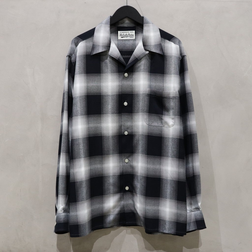 OMBRE CHECK OPEN COLLAR SHIRT L/S ( TYPE-1 ) #GRAY [24FW-WMS-OC01]