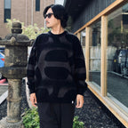 PATTERN MOHAIR KNIT #Black [26FW_KN01]