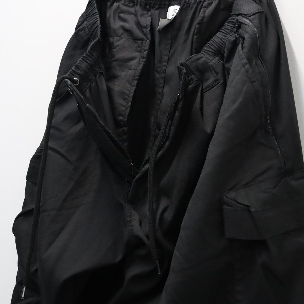 STRIPE BAGGY CARGO PANTS #Black [SU26-B06]