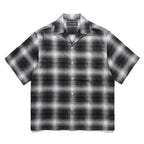 漸層格紋開領襯衫 短袖（TYPE-2）#灰色 [25SS-WMS-OC03]
