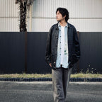 編織皮革連身工作服 #黑色 [BW252-BLC]