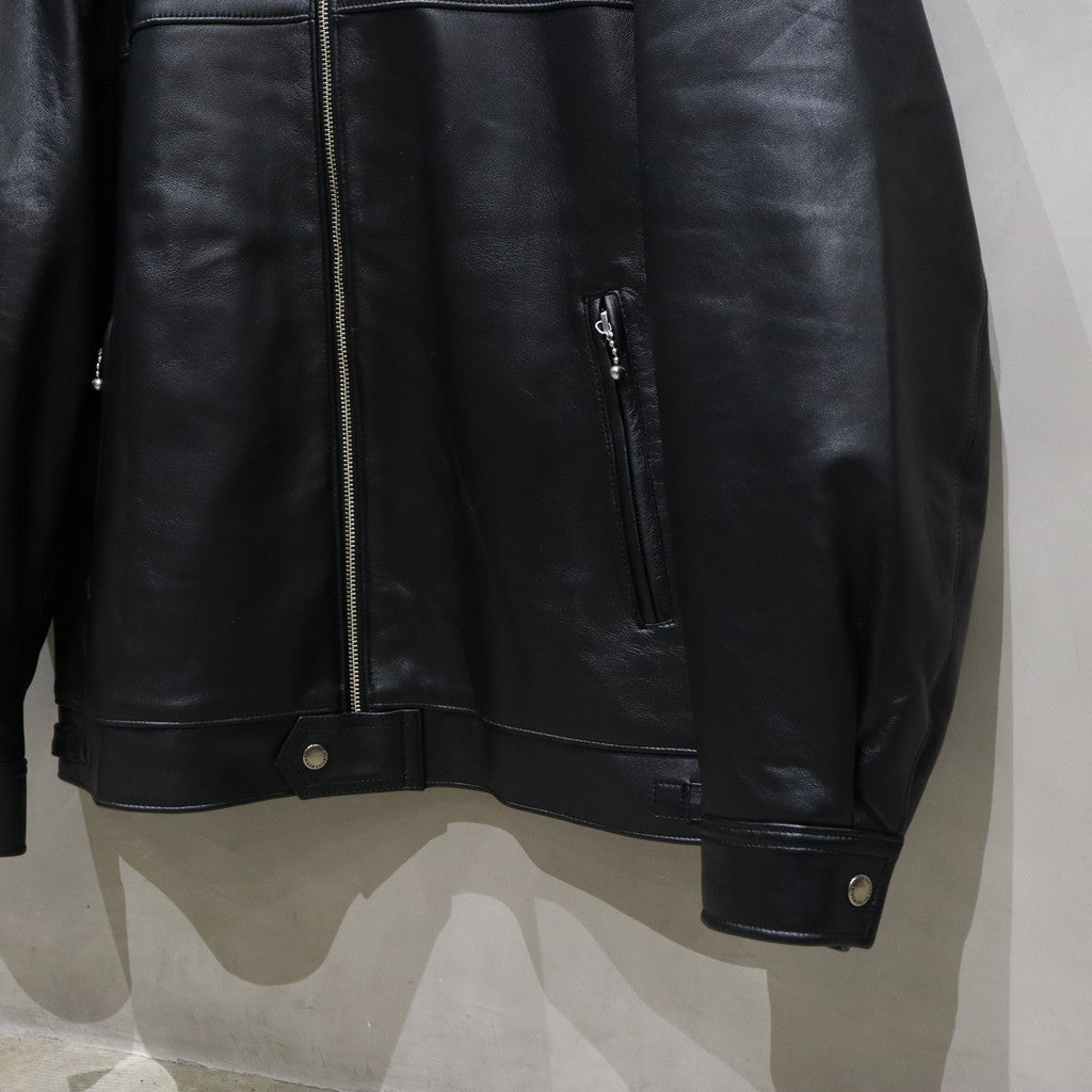 SINGLE RIDERS LEATHER JACKET ( TYPE-2 ) #BLACK [24FW-WMO-BL06