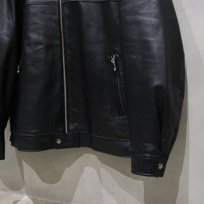 SINGLE RIDERS LEATHER JACKET ( TYPE-2 ) #BLACK [24FW-WMO-BL06]