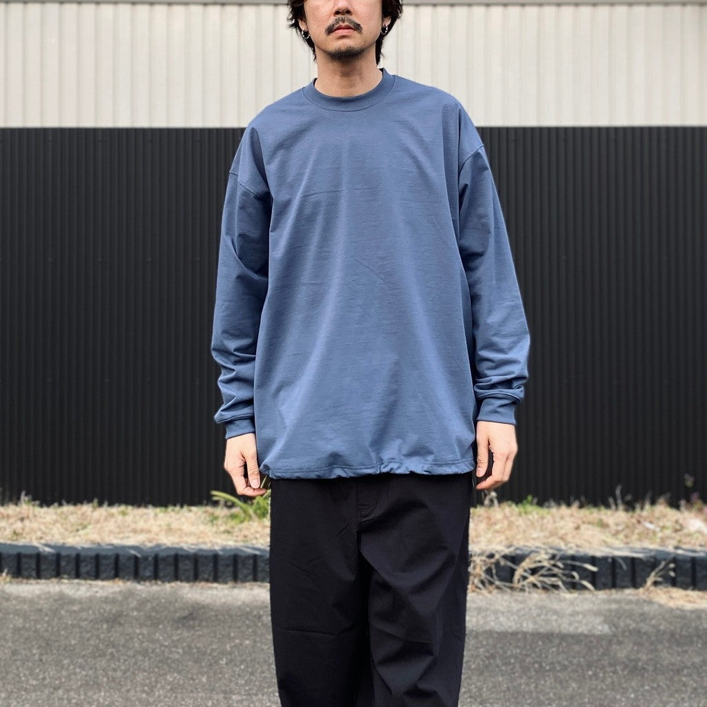 TECH DRAWSTRING L/S TEE #SMOKE BLUE [BE-34026]