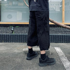 Easy Work Short With Garment Dyed (ITALIAN AIRFORCE TABLE CLOTH) #BLACK [M-P3-PT11]