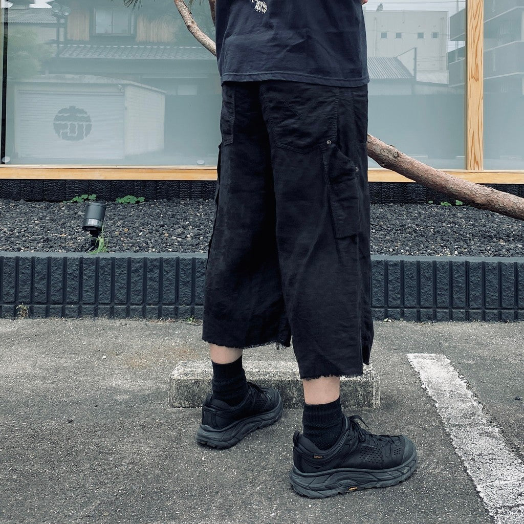 Easy Work Short With Garment Dyed (ITALIAN AIRFORCE TABLE CLOTH) #BLACK [M-P3-PT11]