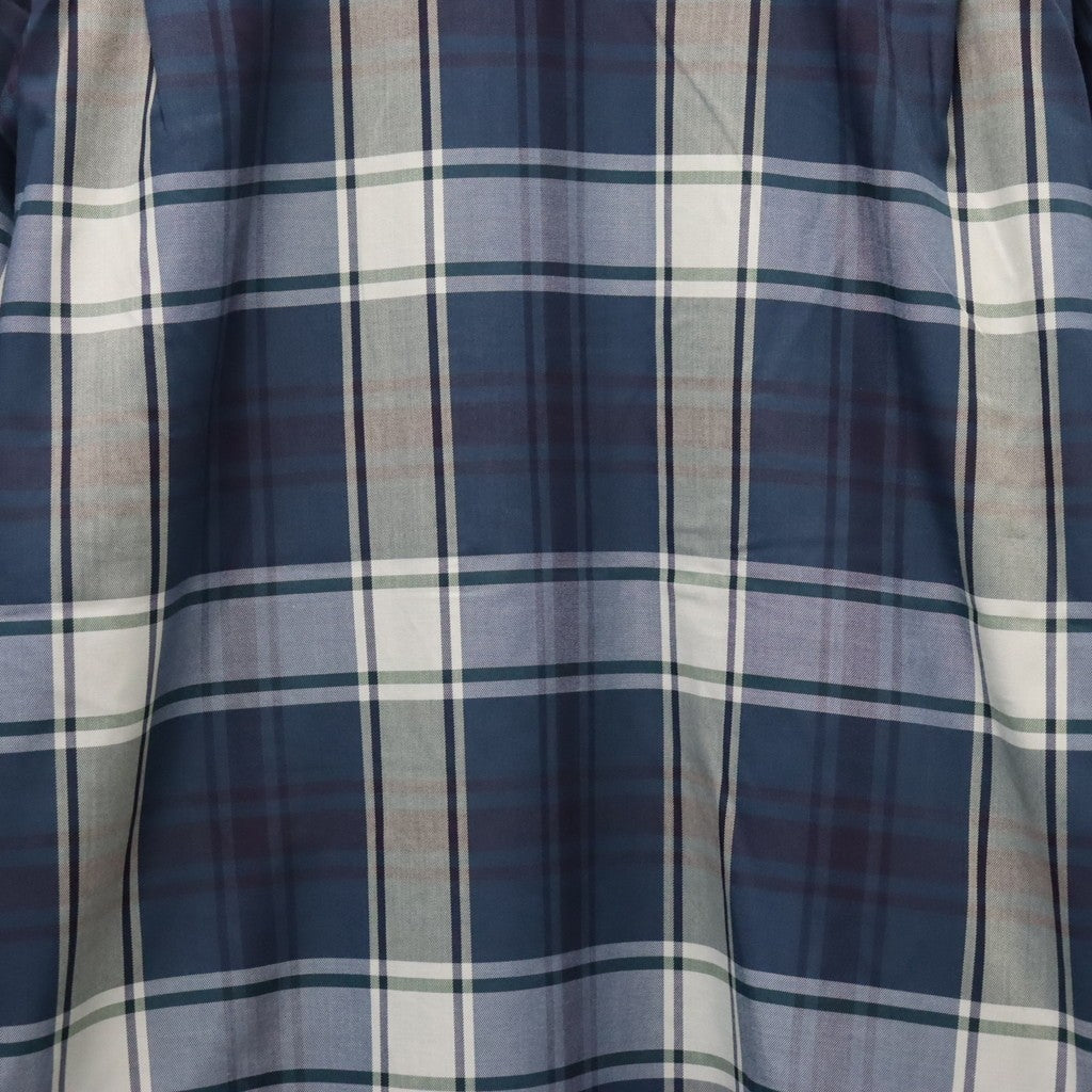 TECH SPORTS OPEN COLLAR SHIRT L/S BIG TARTAN #NAVY [BE-81026W]