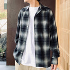 OMBRE CHECK OPEN COLLAR SHIRT L/S ( TYPE-1 ) #GRAY [26FWE-WMS-OC01]