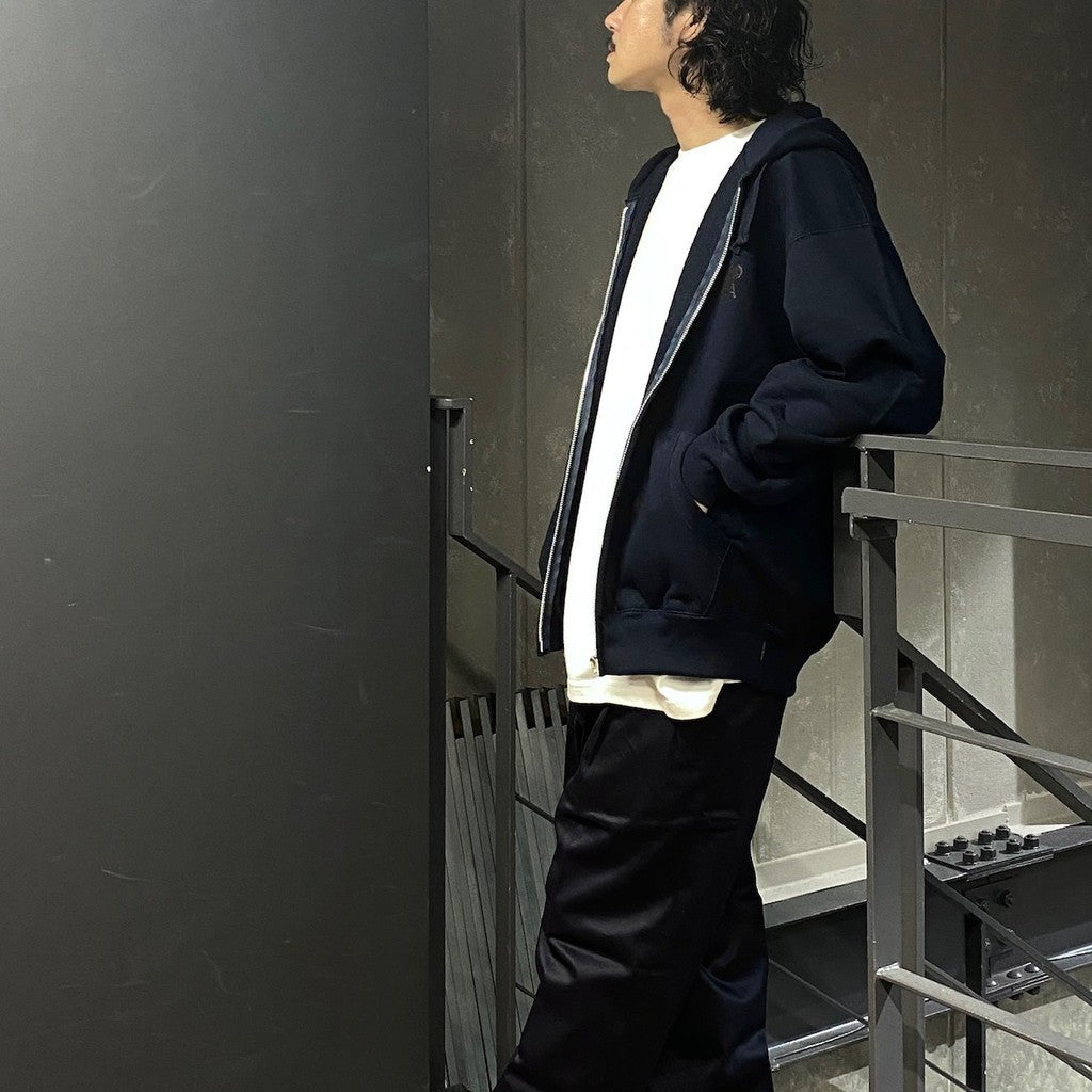 HEAVY WEIGHT FULL ZIP HOODED SWEAT SHIRT ( TYPE-2 ) #NAVY [24FW-WMC-SS02]