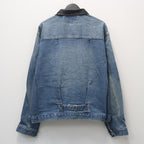 Leather Collar Denim Jacket #Indigo [SD26F-JK01]