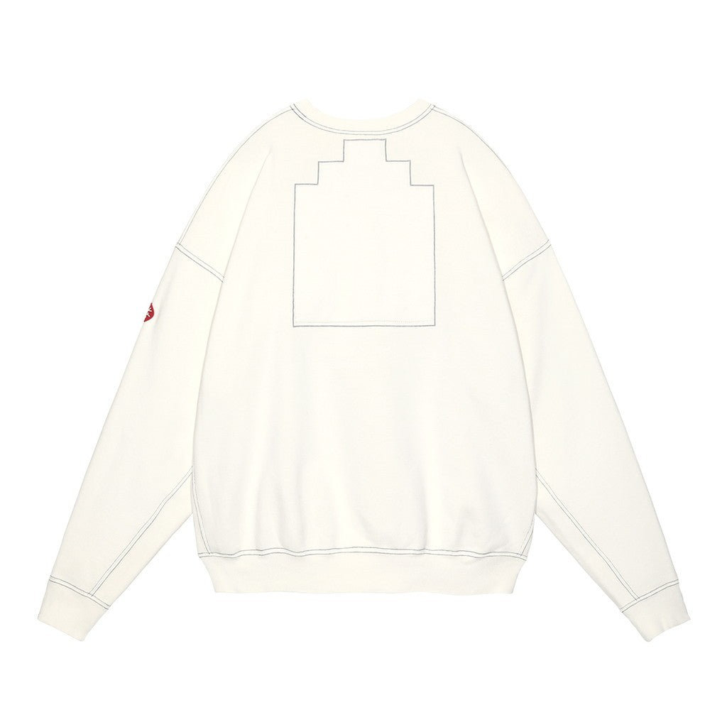 WASHED WHITE TEMPLE CREW NECK #WHITE [CES26CS02]