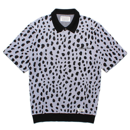 LEOPARD KNIT POLO SHIRT #PURPLE [24SS-WMK-KN10]