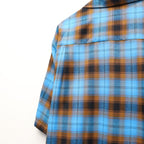 OMBRE CHECK OPEN COLLAR SHIRT S/S ( TYPE-2 ) #BLUE [26SS-WMS-OC10]
