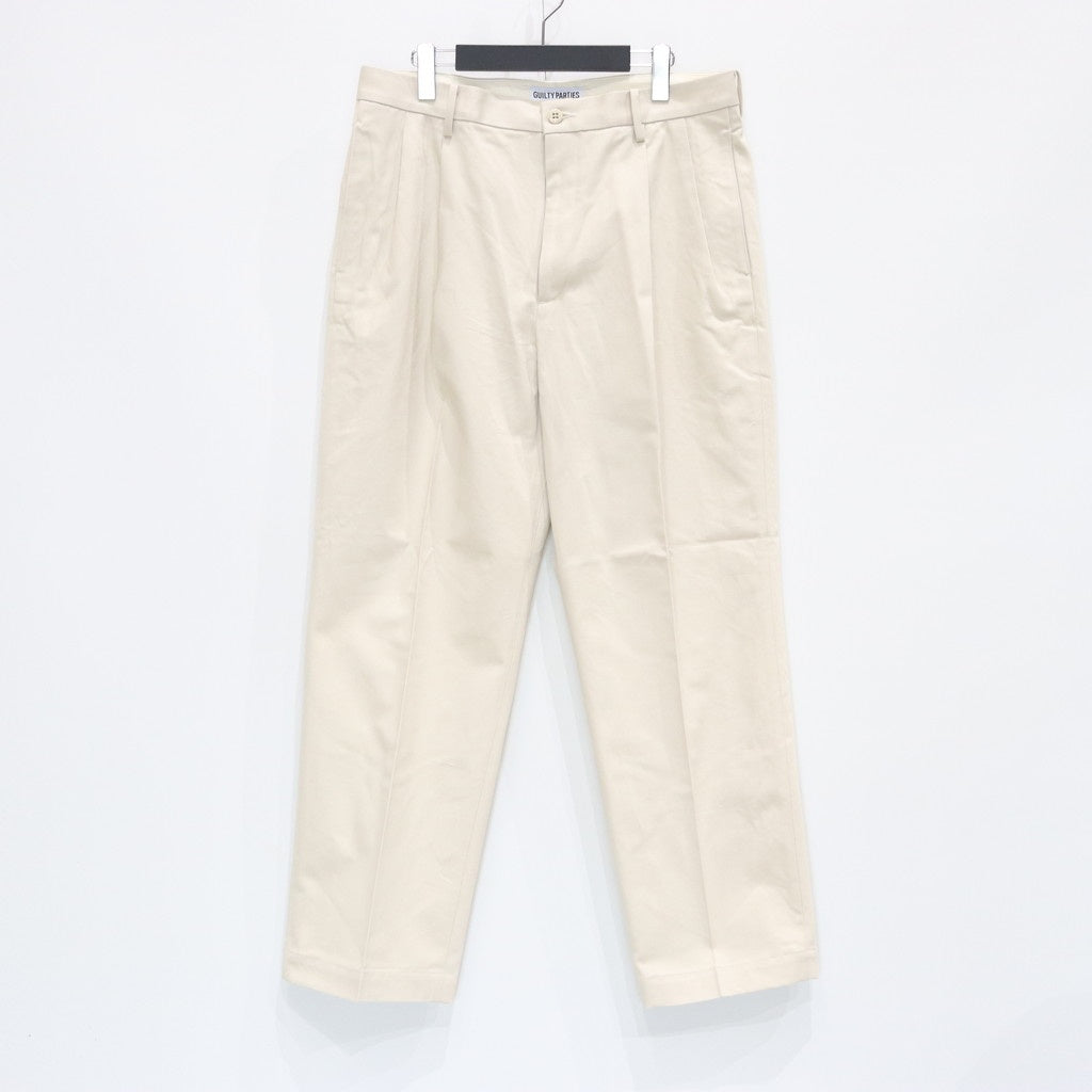 DOUBLE PLEATED CHINO TROUSERS #L-BEIGE [25SS-WMP-PT13]