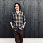 OMBRE CHECK OPEN COLLAR SHIRT S/S ( TYPE-1 ) #BLUE [26SS-WMS-OC09]