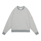 STRIPE RIB SOLID CREW NECK #KHAKI [CES28CS05]