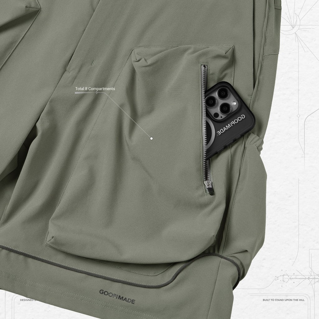 "LM-S01" G-輕便實用短褲 #SAGE [GOOPI-24SS-AUG-01]