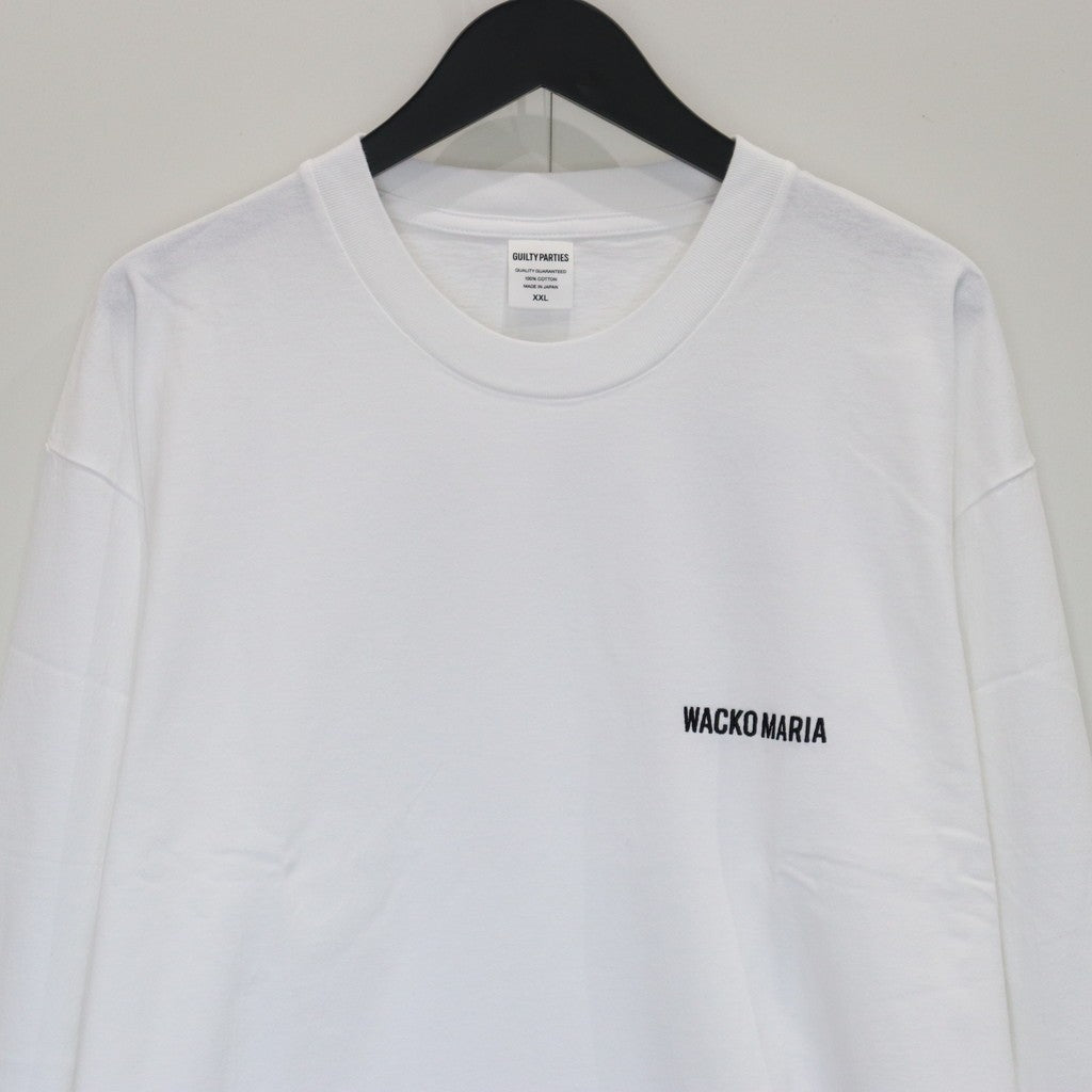 WASHED HEAVY WEIGHT CREW NECK LONG SLEEVE T-SHIRT #WHITE [25FWE
