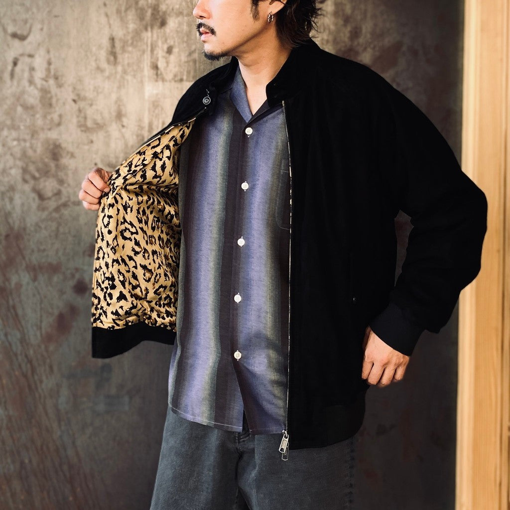 STRIPED OPEN COLLAR SHIRT L/S #PURPLE [25FW-WMS-OC07]