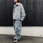 FLOCKY DENIM BALLOON PANTS #Blue [FW26-B10]